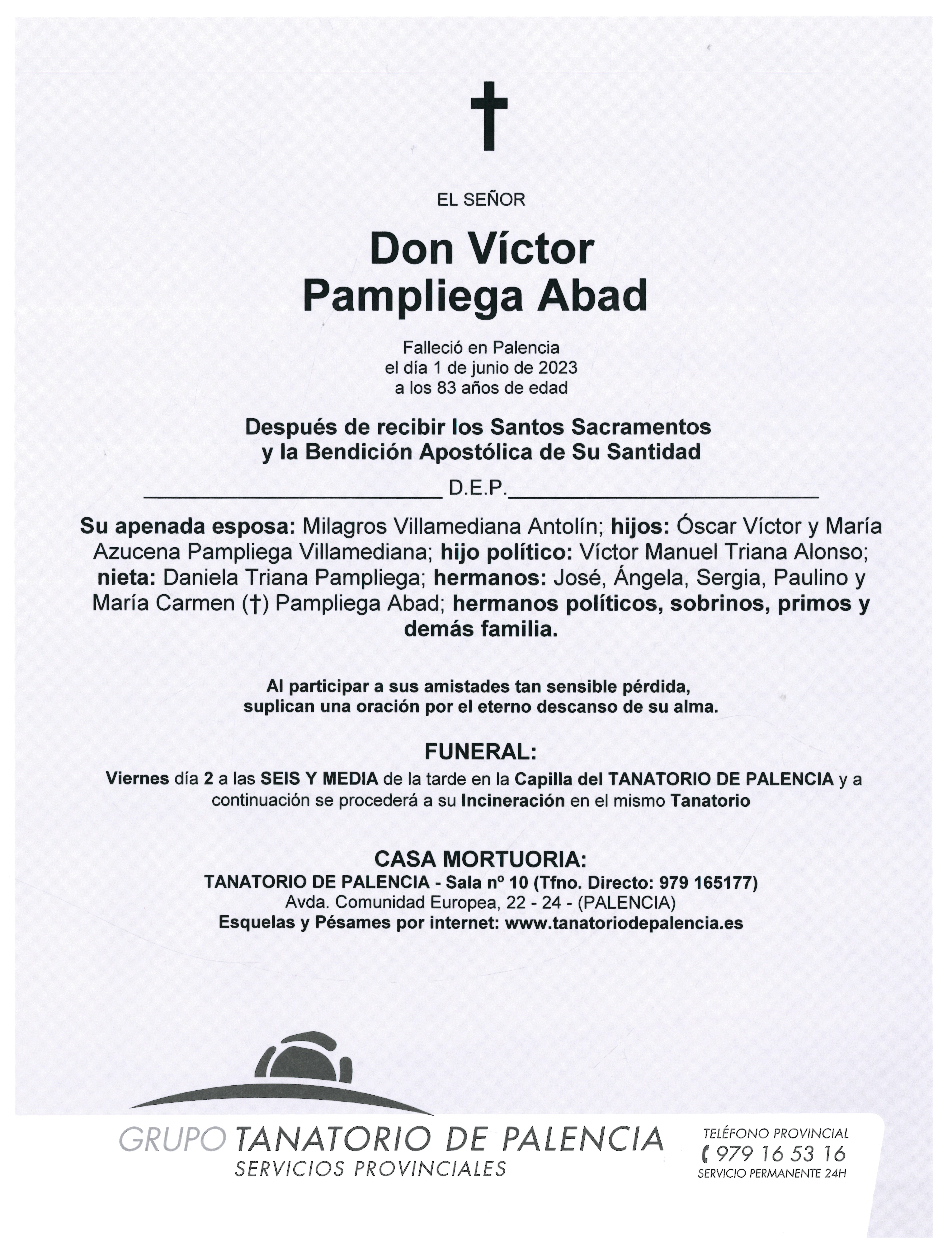 EL SEÑOR DON VÍCTOR PAMPLIEGA ABAD